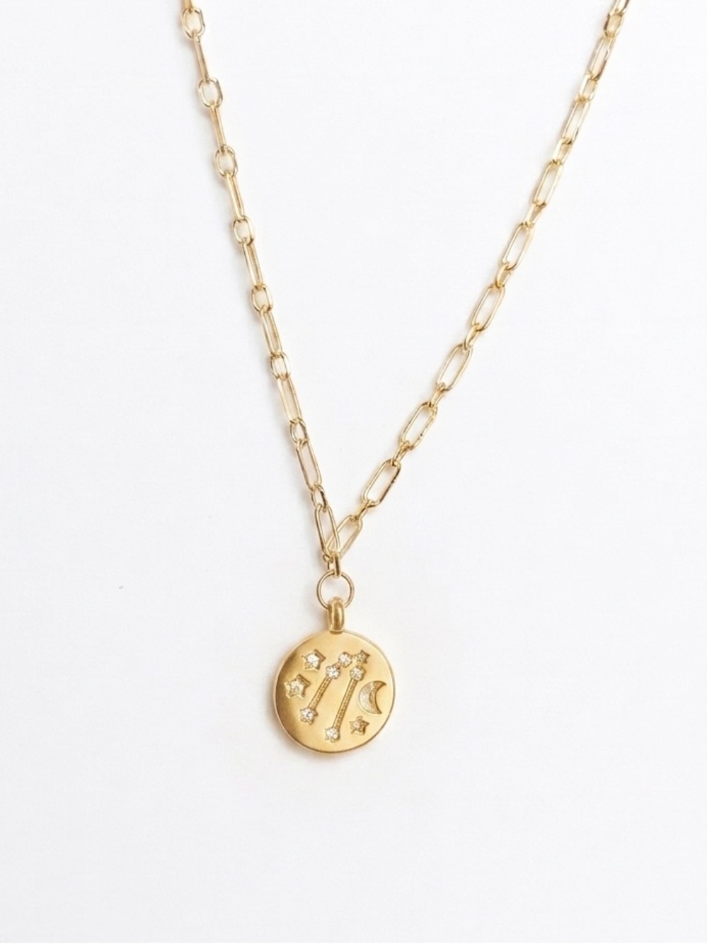 Gold Moon & Stars Pendant Necklace